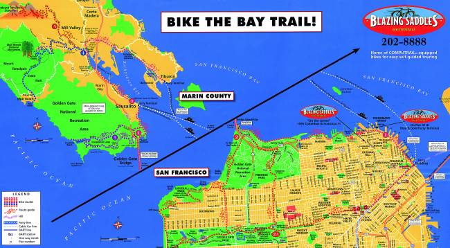 Cykloturistická mapa San Francisca