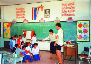 Hodina angličtiny v thajské škole