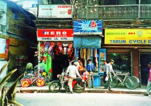 Ulice s cykloobchody v Kalkatě