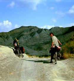 Písečné hory na severu Ázerbájdžánu.